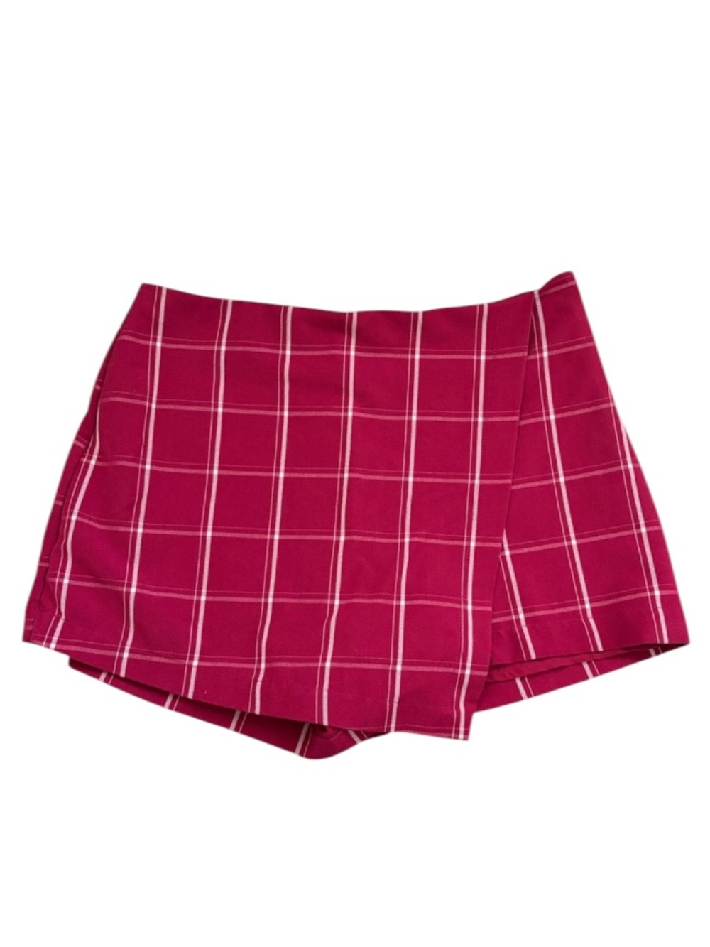 Forever 21 Plaid Skort Size Medium Red Burgundy Y2K Skirt Shorts